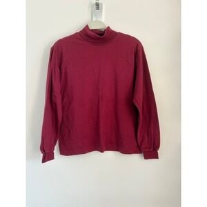 Vintage Simply Ellemenno Size Large Maroon Turtleneck Pullover Long Sleeve